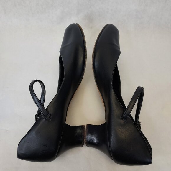 Ballet Maker Ballroom Dance Shoe Womens 8.5 Ankle Strap Leather Sole Matte Black - Picture 10 of 14